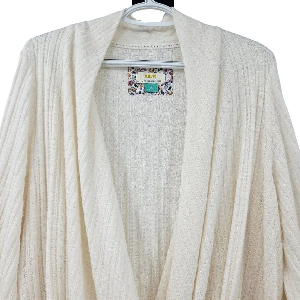 Anthropologie Maeve Rafela Hacci Surplice Top Cream Women’s Size 1X Puff Sleeve